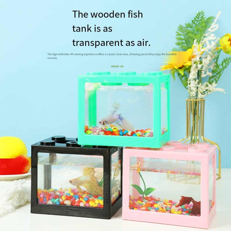 참신한 블록 모양의 미니 수족관 데스크탑 금붕어 수조, - Aquarium Fish Goldfish 리뷰 및 가격