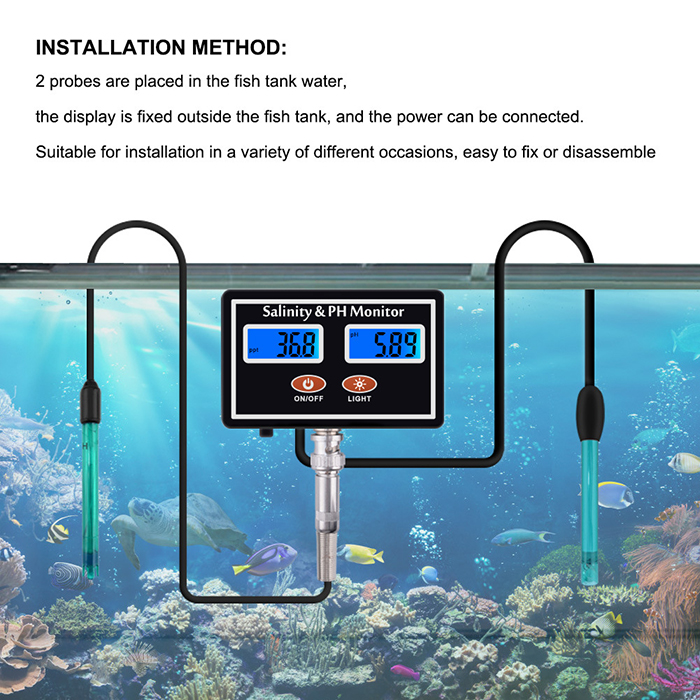 온라인 PH 및 염분 측정기 2 in 1 수족관 수질  - Aquarium Fish In Online 리뷰 및 가격