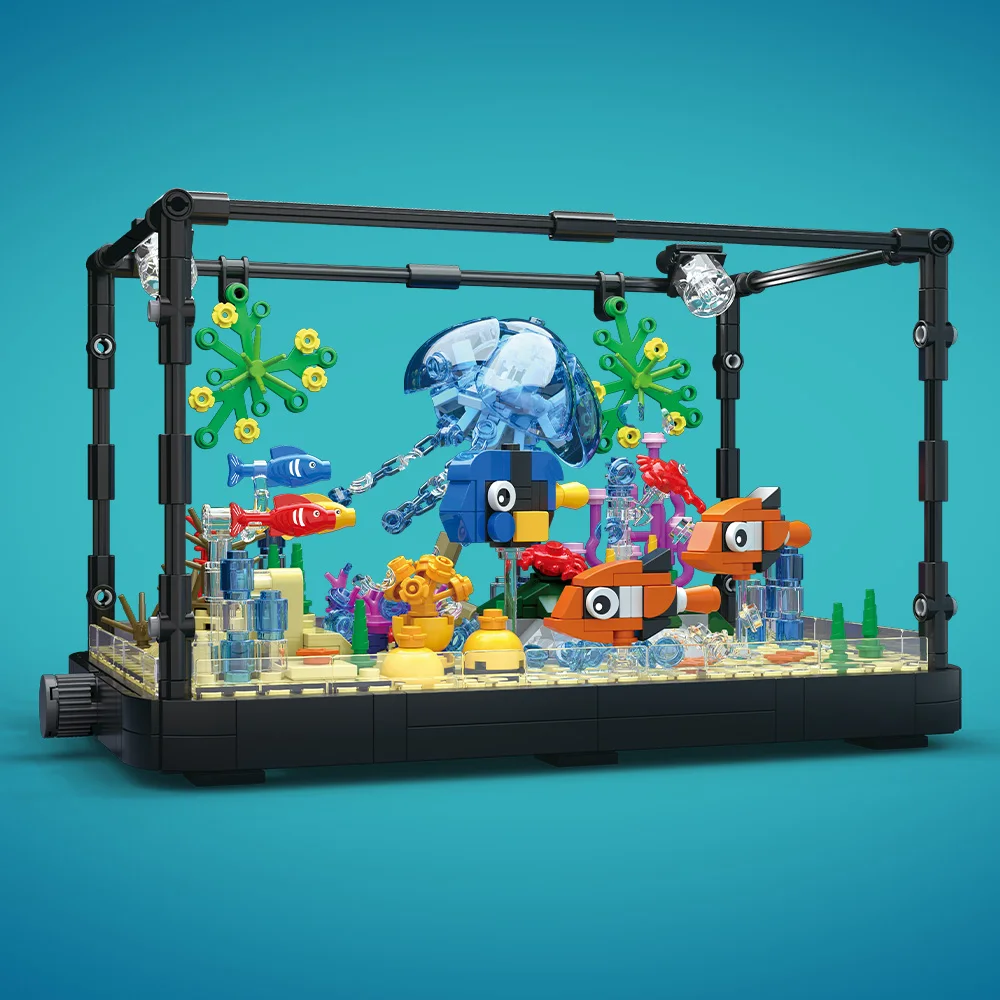 조명이 포함된 어항 빌딩 블록 세트, 수족관, 해양 거 - Aquarium Fish Guppy 리뷰 및 가격