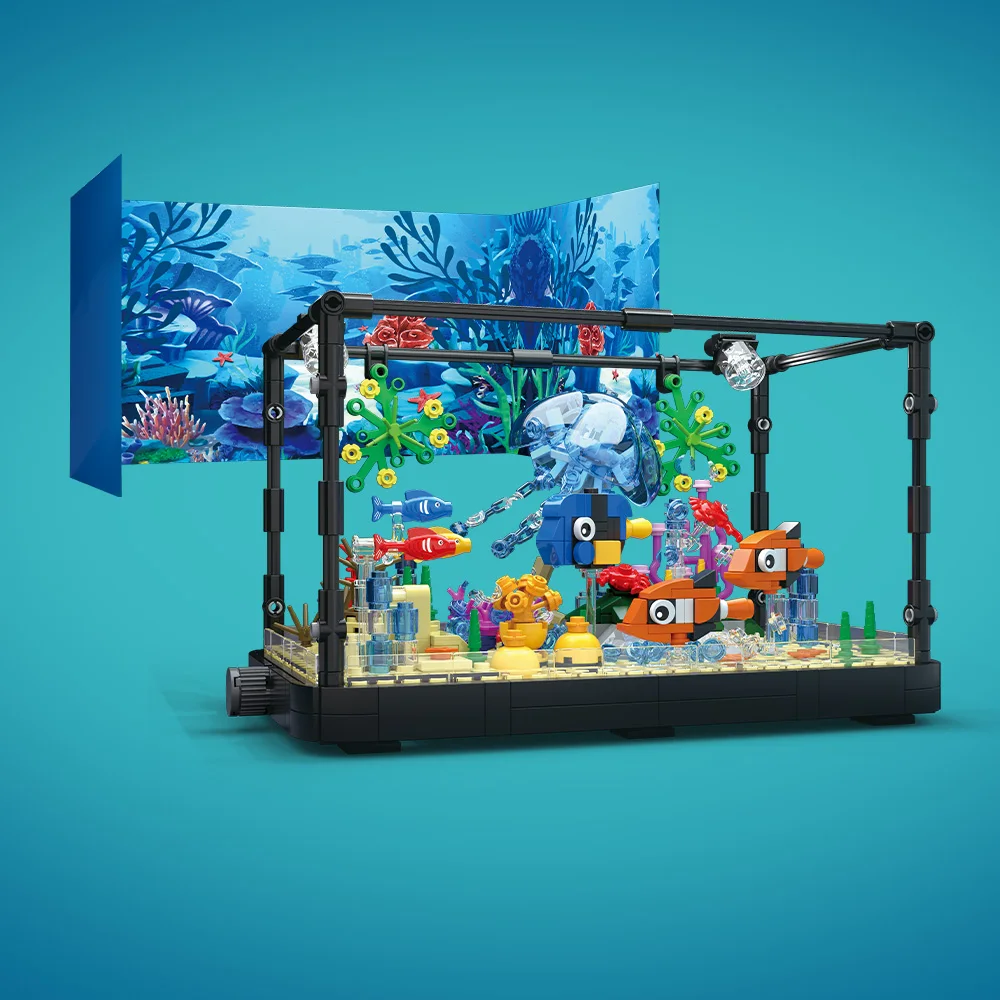 조명이 포함된 어항 빌딩 블록 세트, 수족관, 해양 거 - Aquarium Fish Guppy 리뷰 및 가격
