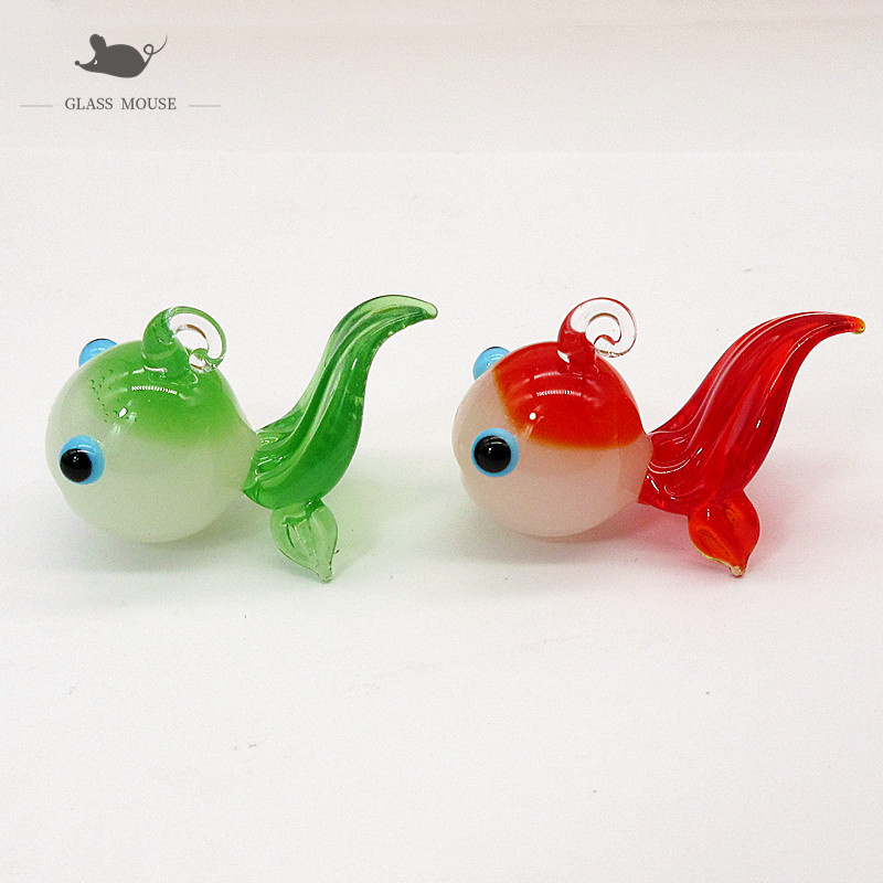 사용자 정의 옥 색상 수제 무라노 유리 금붕어 장식 펜 - Aquarium Fish Goldfish 리뷰 및 가격